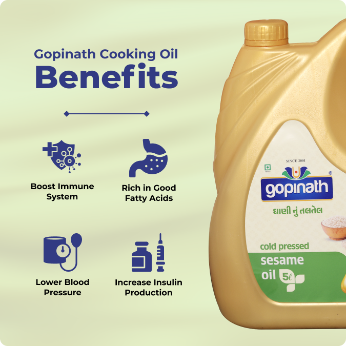 Gopinath Sesame Cooking Oil – 100% Pure, 5 Ltr | Healthy & Versatile