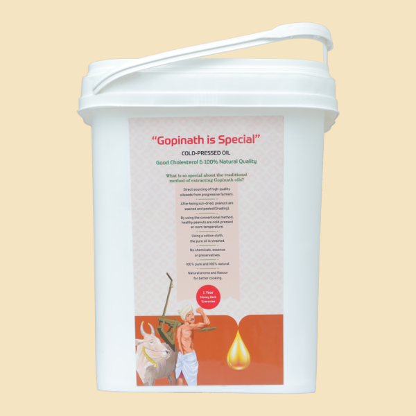 100% Pure Cold Pressed Groundnut cooking oil – 15 KG (16.48 LTR) (Bucket)