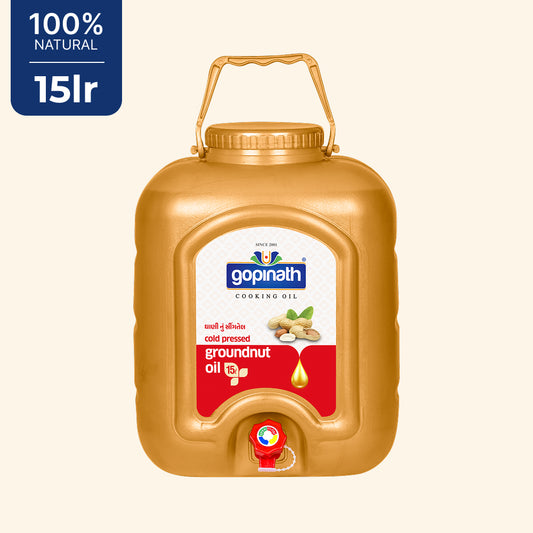 100% Pure Cold Pressed Groundnut cooking oil – 15 LTR (Jar)