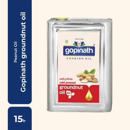 100% Pure Cold Pressed Groundnut cooking oil – 15 LTR (Tin)