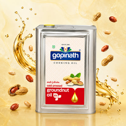 100% Pure Cold Pressed Groundnut cooking oil – 15 LTR (Tin)