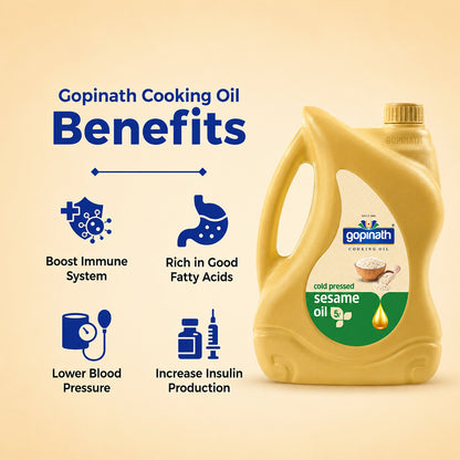 Gopinath Sesame Cooking Oil – 100% Pure, 5 Ltr | Healthy & Versatile