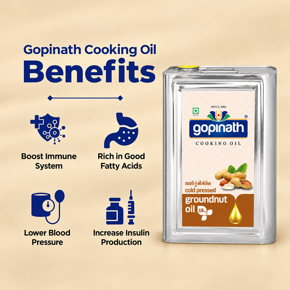 100% Pure Cold Pressed Groundnut cooking oil – 15 KG (16.48 LTR) (Tin)