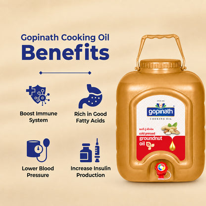 100% Pure Cold Pressed Groundnut cooking oil – 15 LTR (Jar)