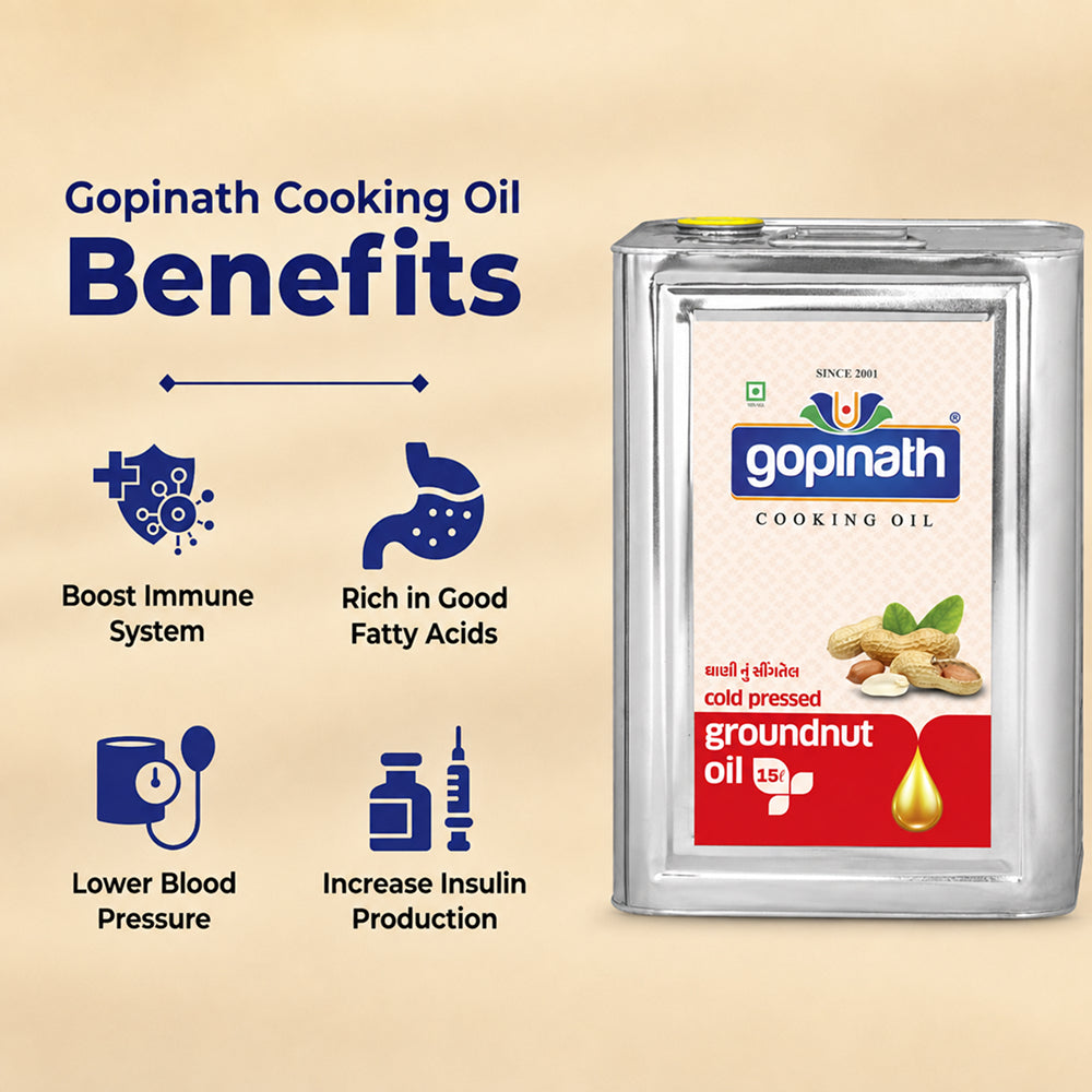 100% Pure Cold Pressed Groundnut cooking oil – 15 LTR (Tin)