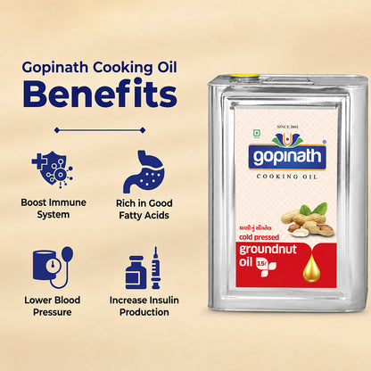 100% Pure Cold Pressed Groundnut cooking oil – 15 LTR (Tin)
