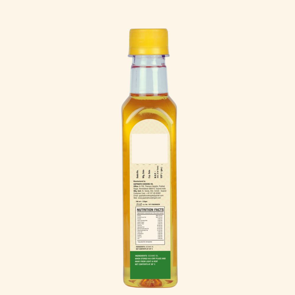 Gopinath Sesame Cooking Oil – 250 ML | Healthy & Versatile