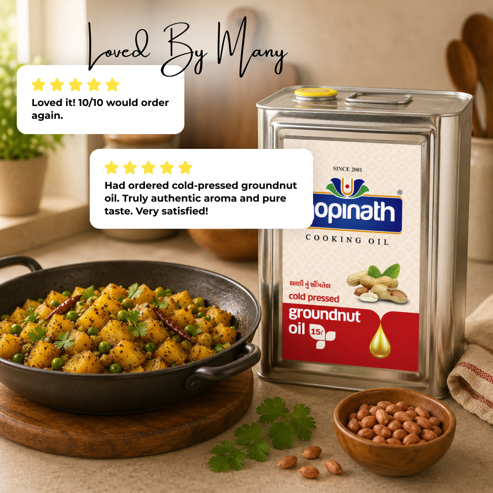 100% Pure Cold Pressed Groundnut cooking oil – 15 LTR (Tin)