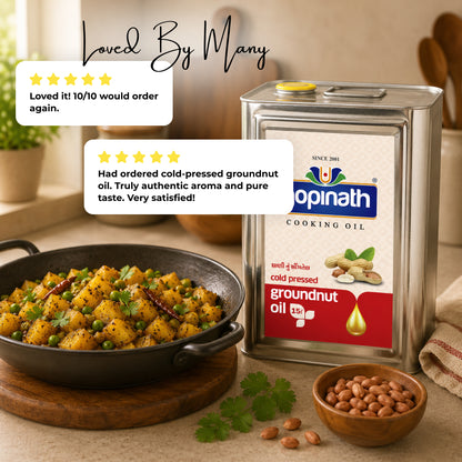 100% Pure Cold Pressed Groundnut cooking oil – 15 LTR (Tin)