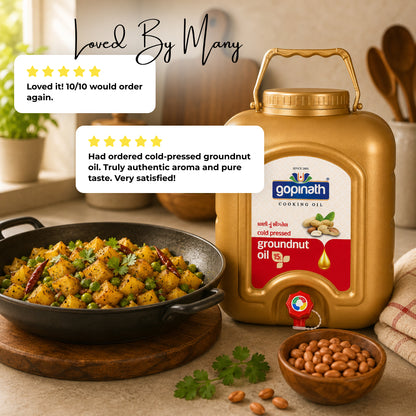 100% Pure Cold Pressed Groundnut cooking oil – 15 LTR (Jar)