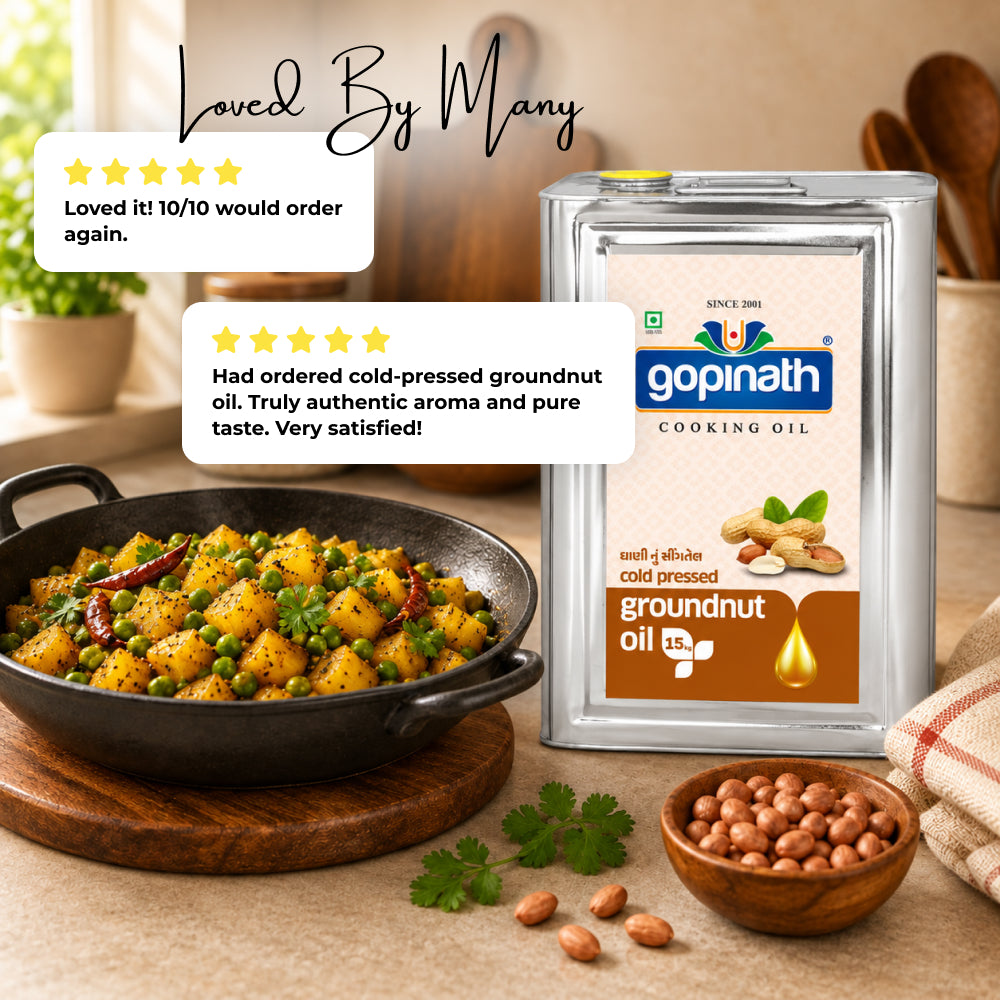100% Pure Cold Pressed Groundnut cooking oil – 15 KG (16.48 LTR) (Tin)