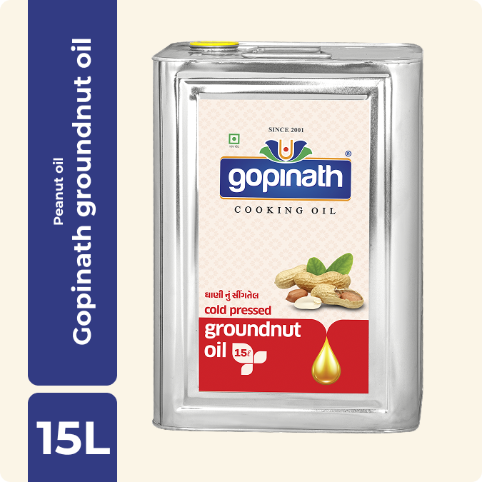 100% Pure Cold Pressed Groundnut cooking oil – 15 LTR (Tin)
