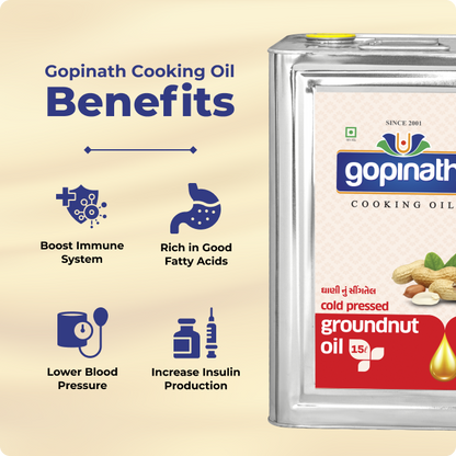 100% Pure Cold Pressed Groundnut cooking oil – 15 LTR (Tin)