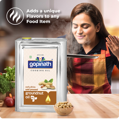 100% Pure Cold Pressed Groundnut cooking oil – 15 KG (16.48 LTR) (Tin)